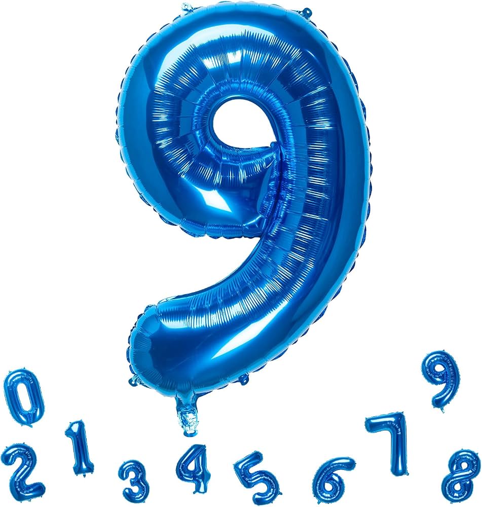 32" Dark Blue Number 9