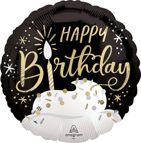 Satin Black Silver Gold Bday