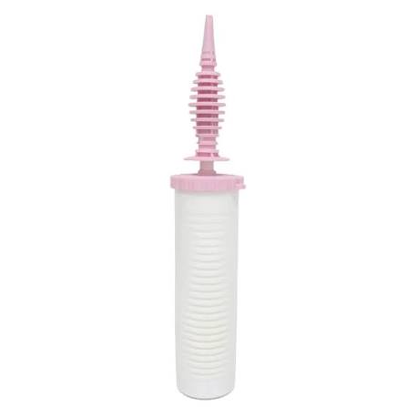 Double Action Balloon Inflator Hand Pump: White/Pink