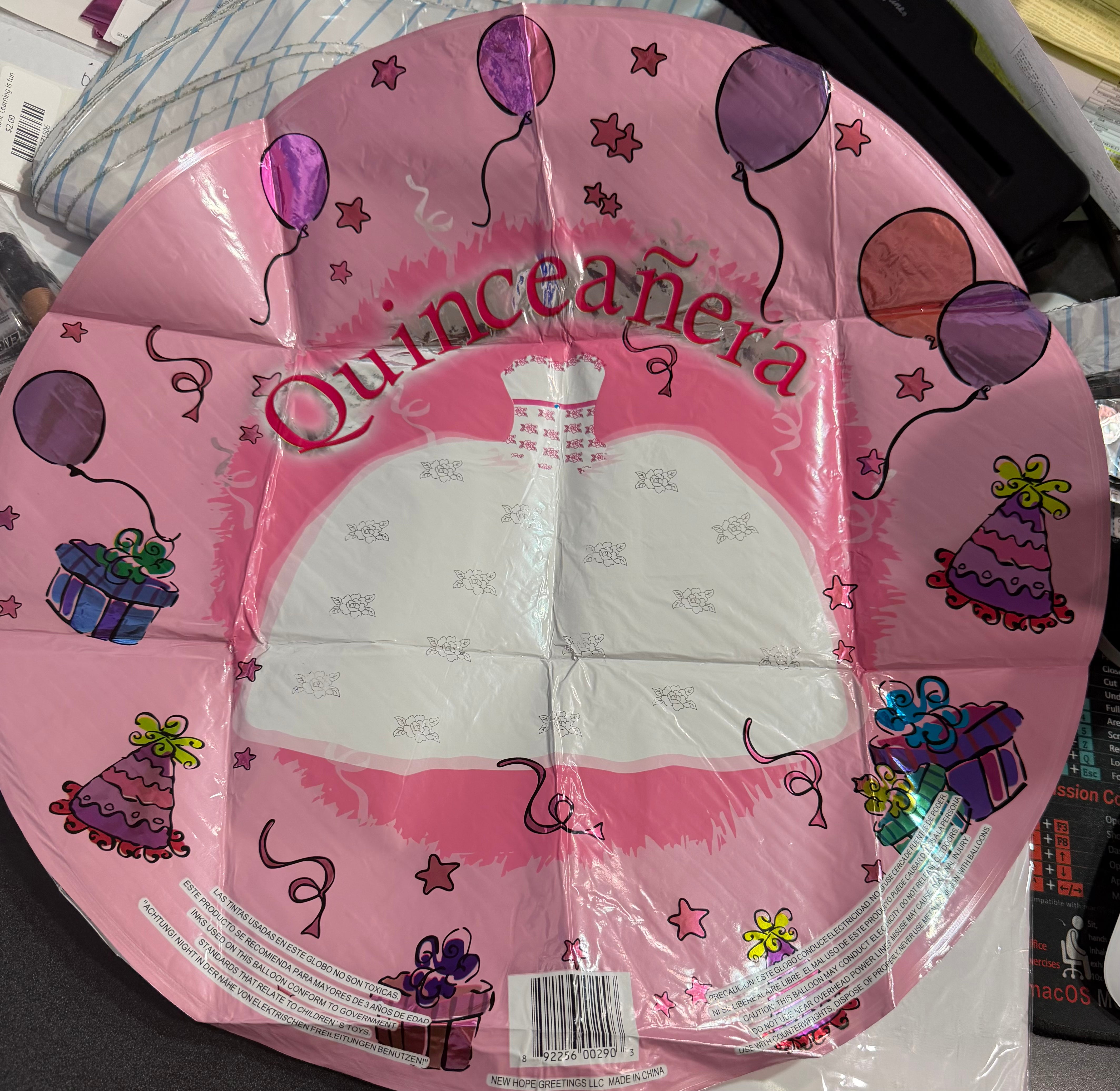 18" Quinceanera with balloons