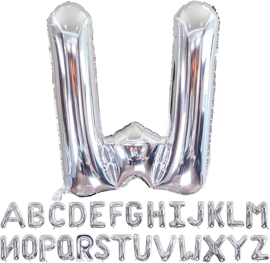 40” Silver Letters: W
