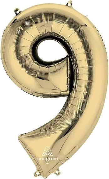 34" Number 9 White Gold Anagram