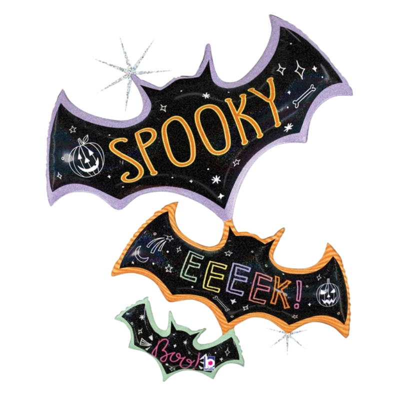 42" Spooky Pastel Bat Trio