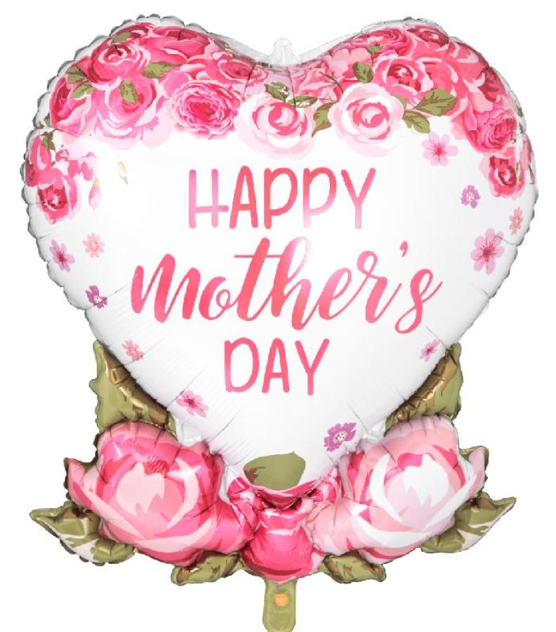 36" Happy Mothers Day Floral Heart