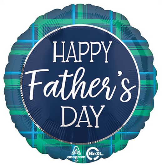 18" Happy Fathers Day Plaid