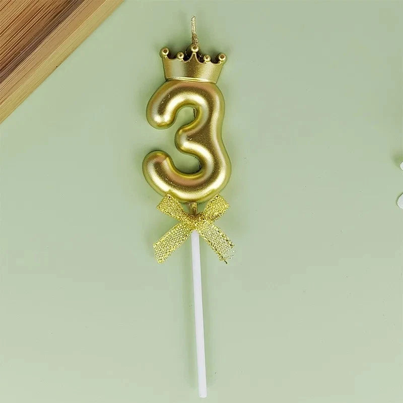Golden Crown Birthday Candle: #3