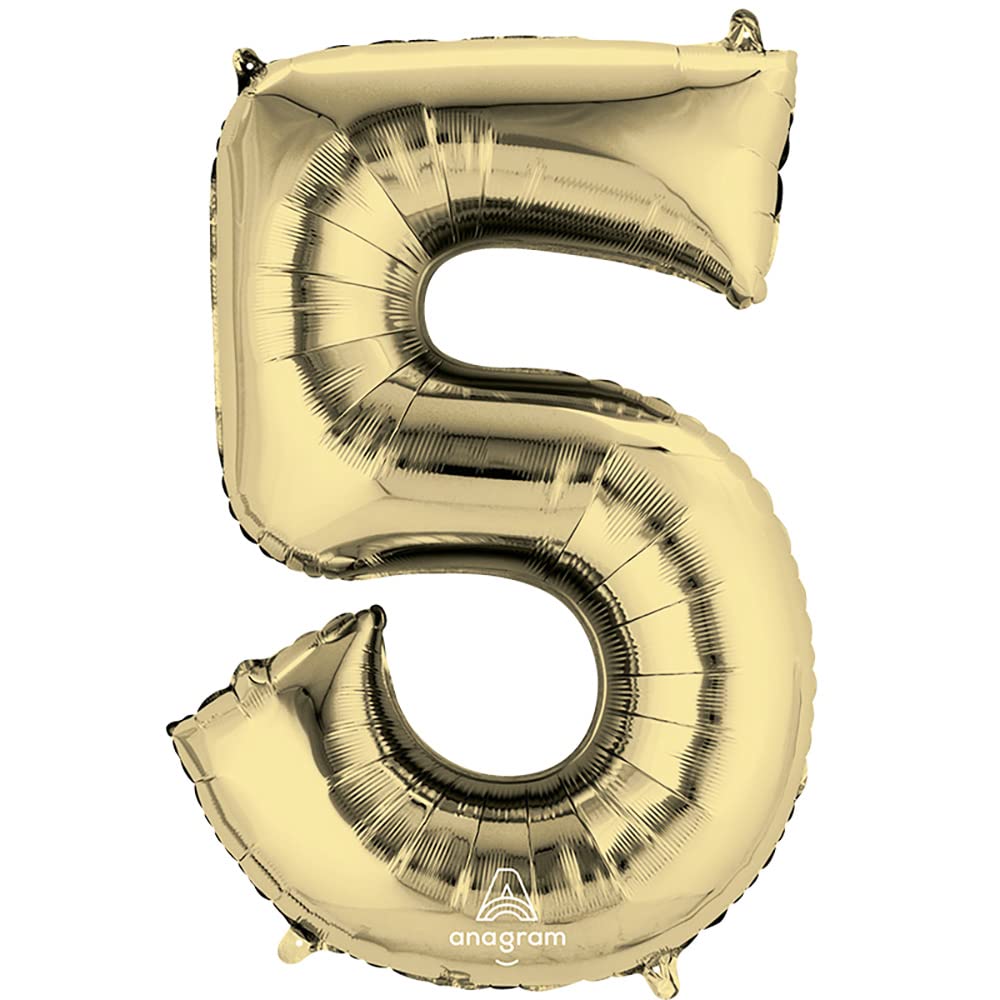 34" Number 5 White Gold Anagram