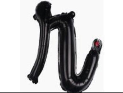 18" Black Cursive Letter: R