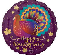 18" Happy Thanksgiving Glitter Turkey