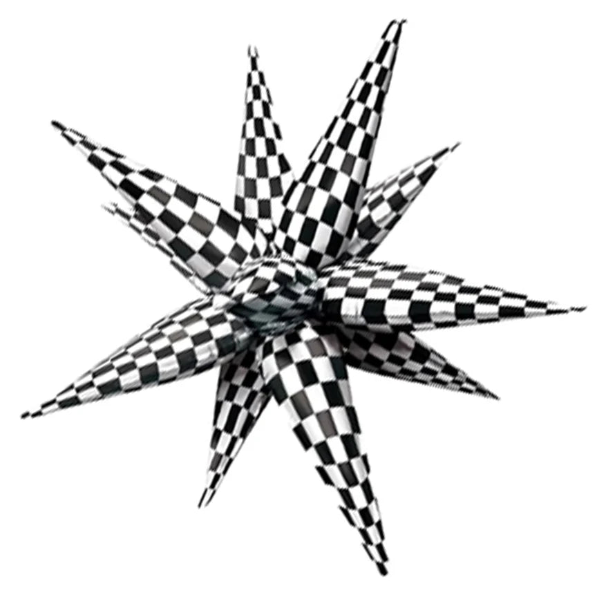 MakeFunBalloons: 27" Starburst Checkered