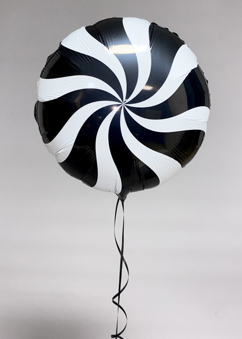 19" Black White Swirl Candy