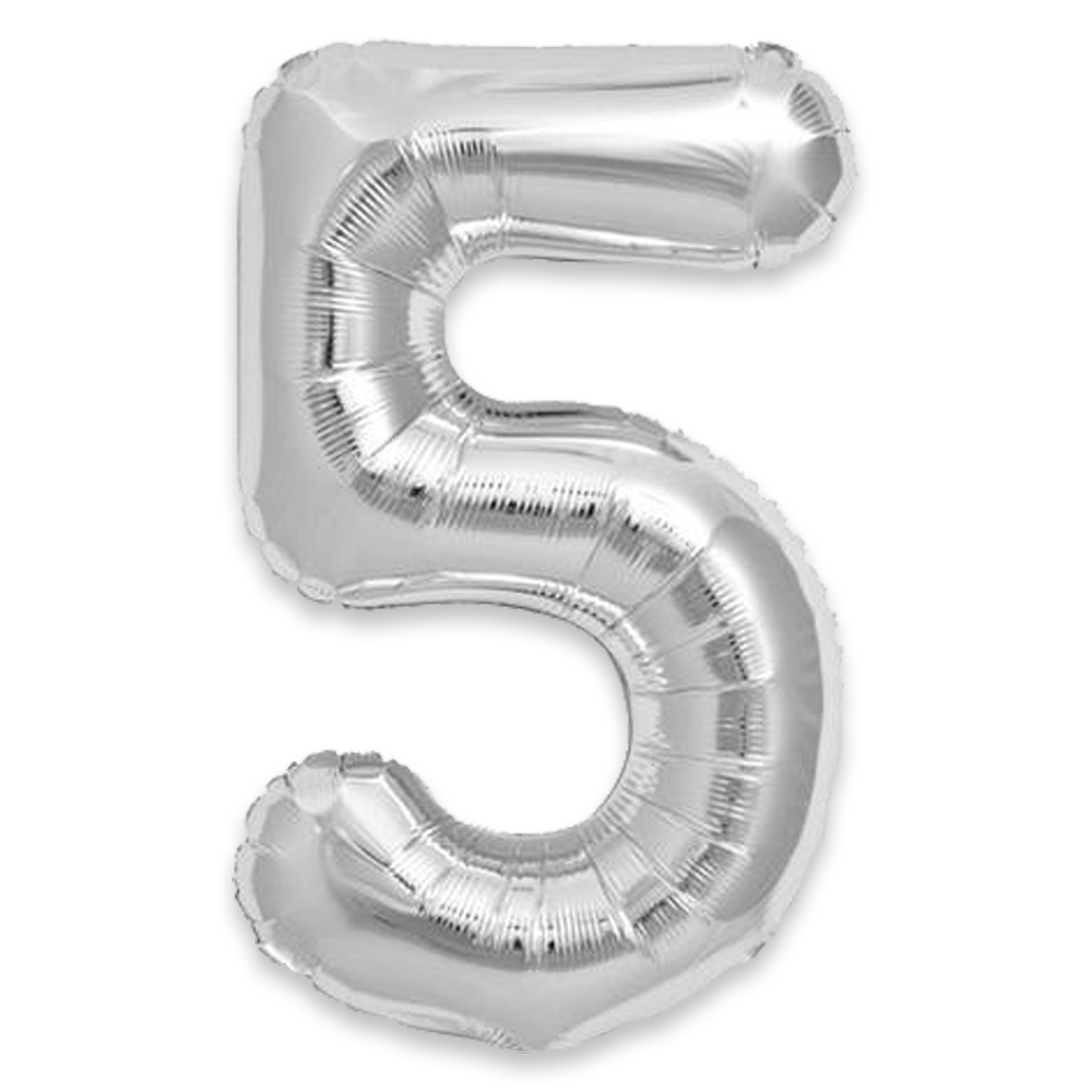 16" Silver Number #5