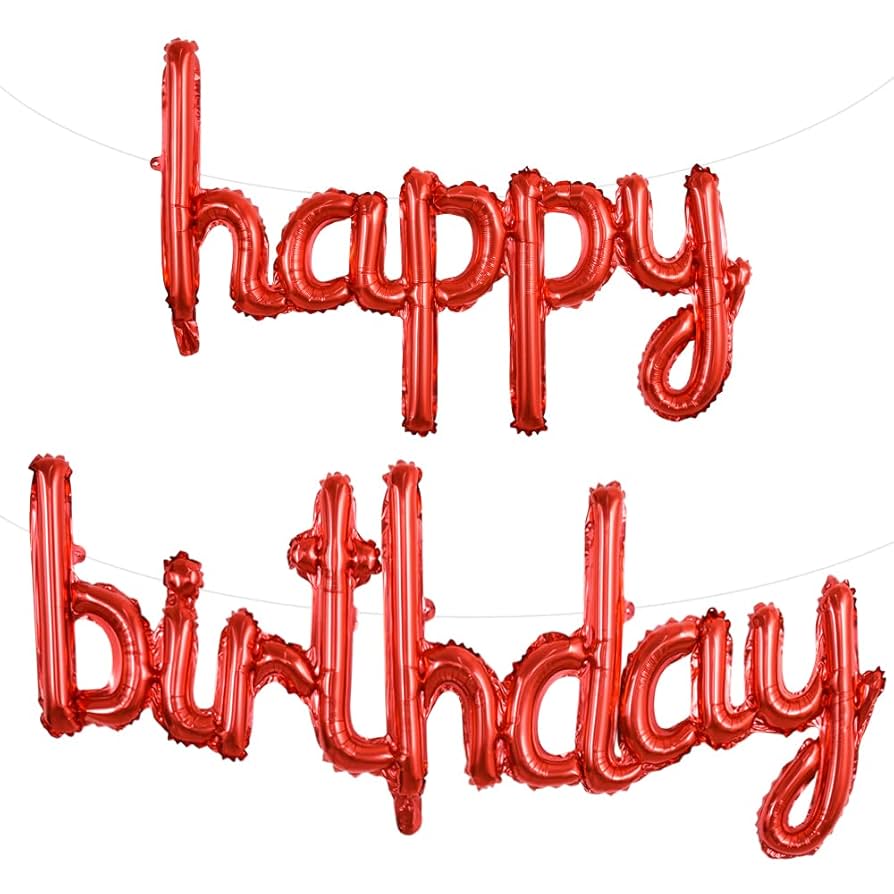 16" Happy Birthday: Red