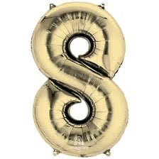 34" Number 8 White Gold Anagram