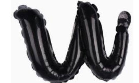 18" Black Cursive Letter: U