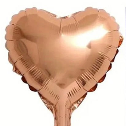 5" Foil Hearts: Satin Caramel 5ct