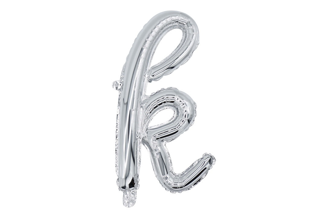 18" Silver Cursive Letter: K