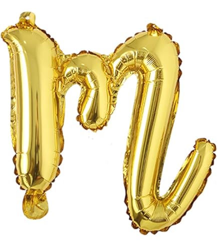 18" Gold Cursive Letter: M