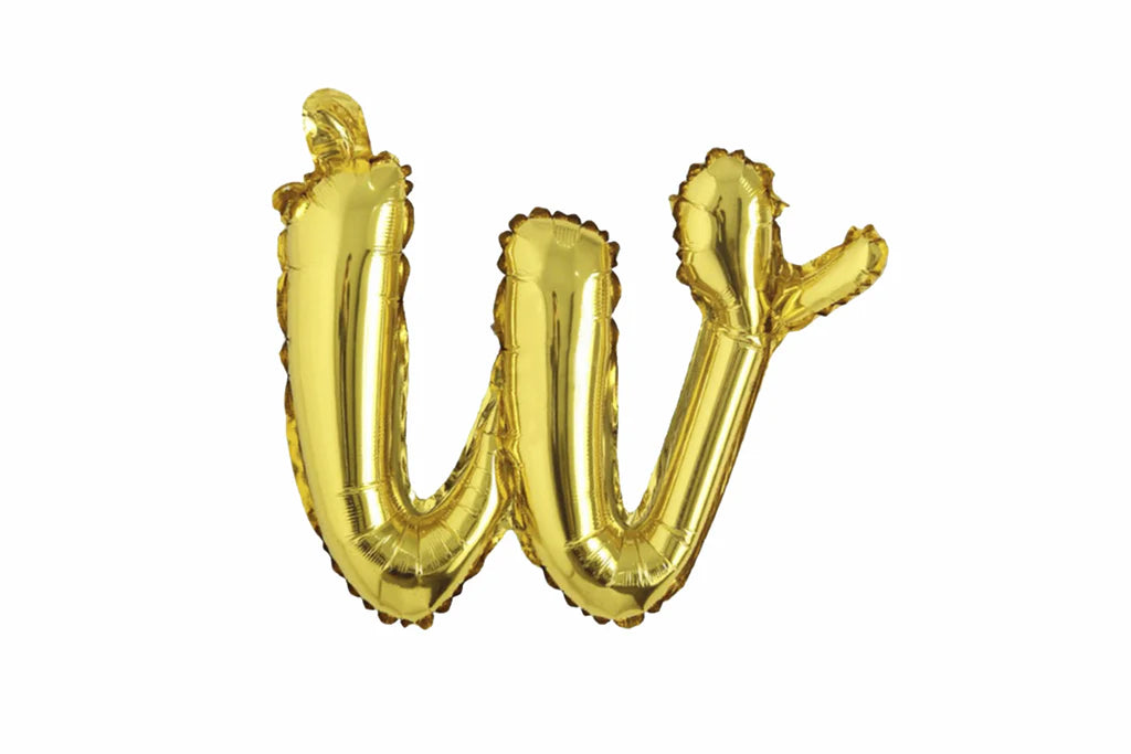 18" Gold Cursive Letter: W