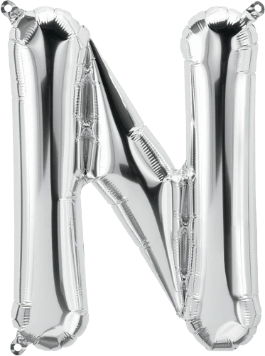 16" Silver Letter: N