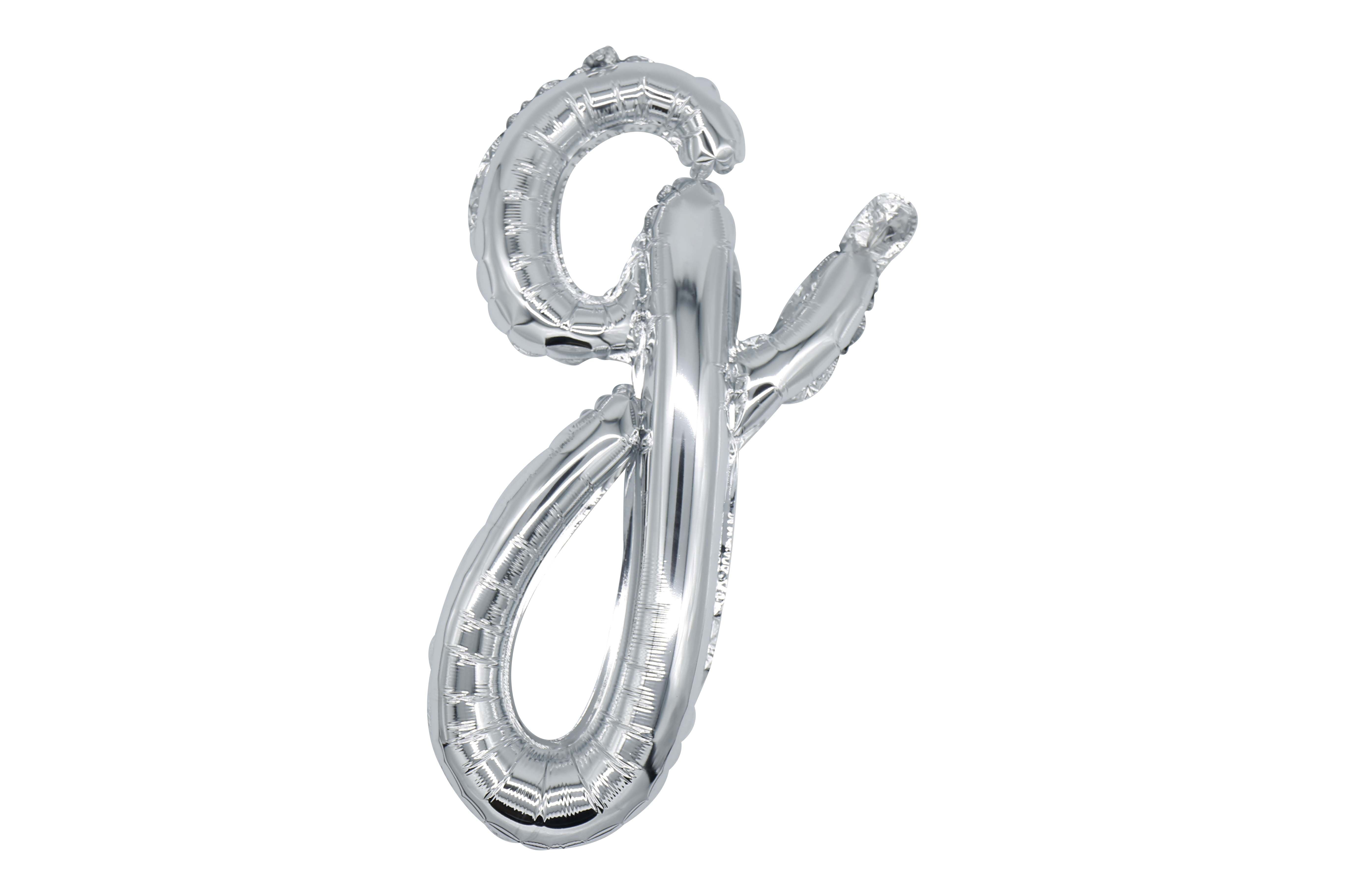 18" Silver Cursive Letter: G