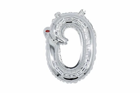 18" Silver Cursive Letter: O
