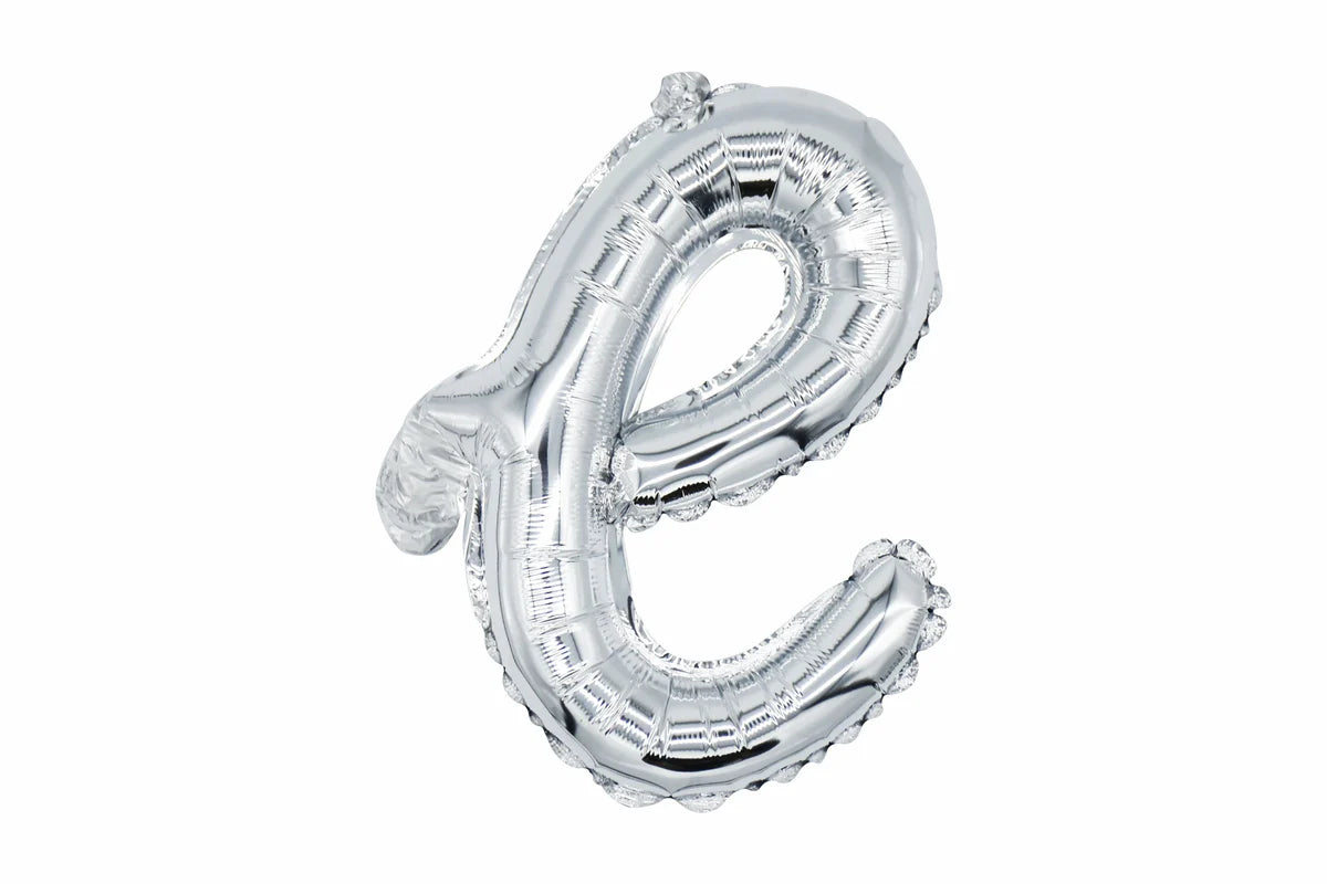 18" Silver Cursive Letter: E