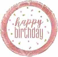 18" Glitz Rose Gold Happy Birthday