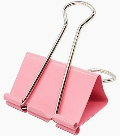 6 Pack Large Binder Clips: Pink