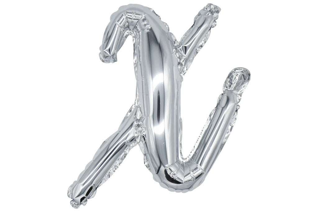 18" Silver Cursive Letter: X