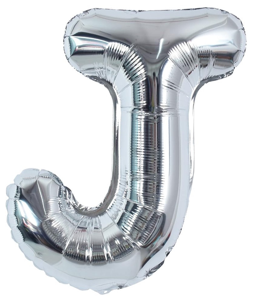 16" Silver Letter: J