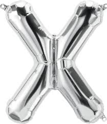 16" Silver Letter: X