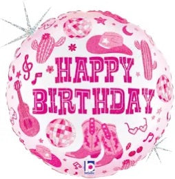 18" Disco Cowgirl Bday