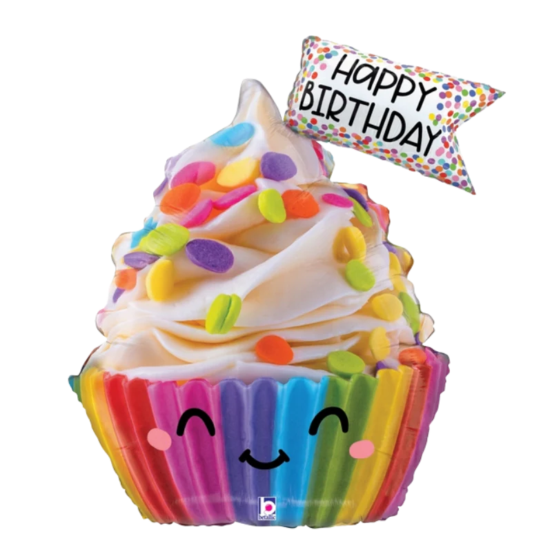 31" Cute Cupcake Happy Birthday