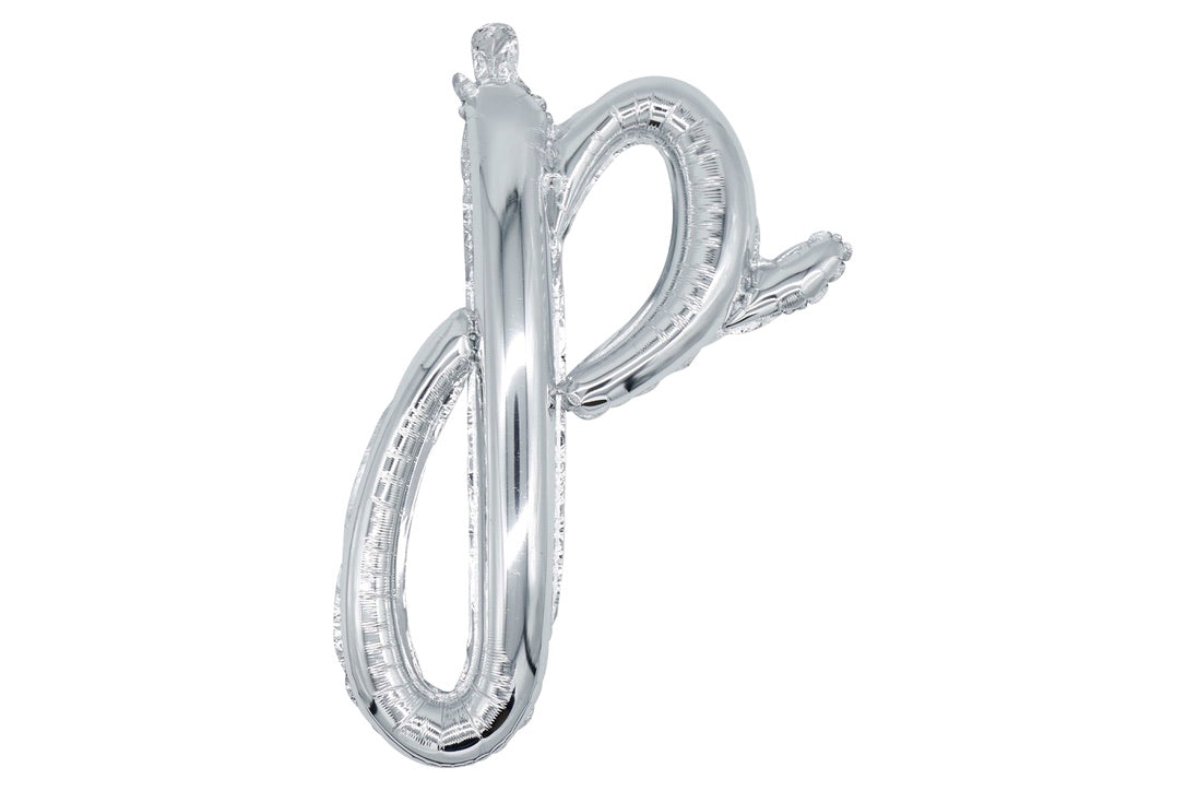 18" Silver Cursive Letter: P