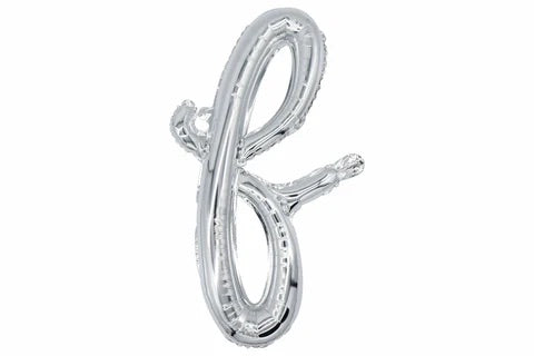 18" Silver Cursive Letter: F