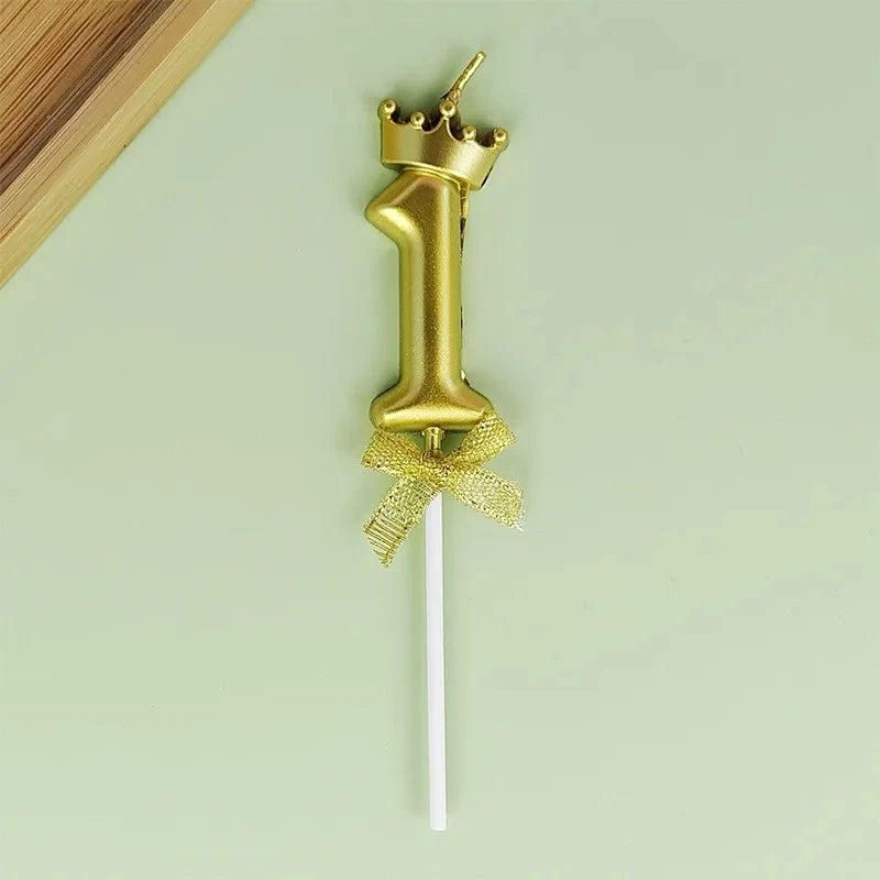 Golden Crown Birthday Candle: #1