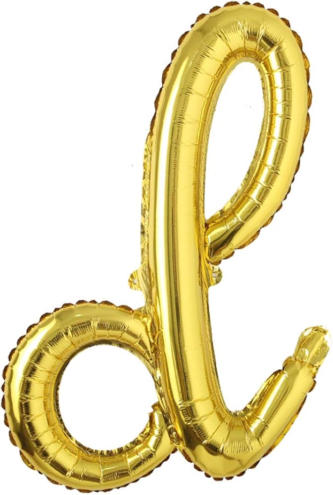 18" Gold Cursive Letter: D