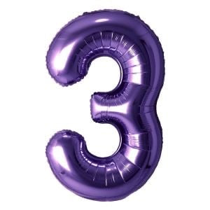 34" Purple Number 3 Airise