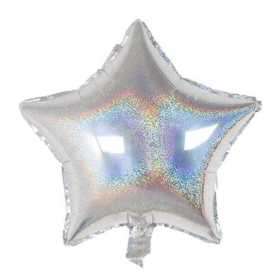 Lucky Foil: 18" Star Holographic Silver