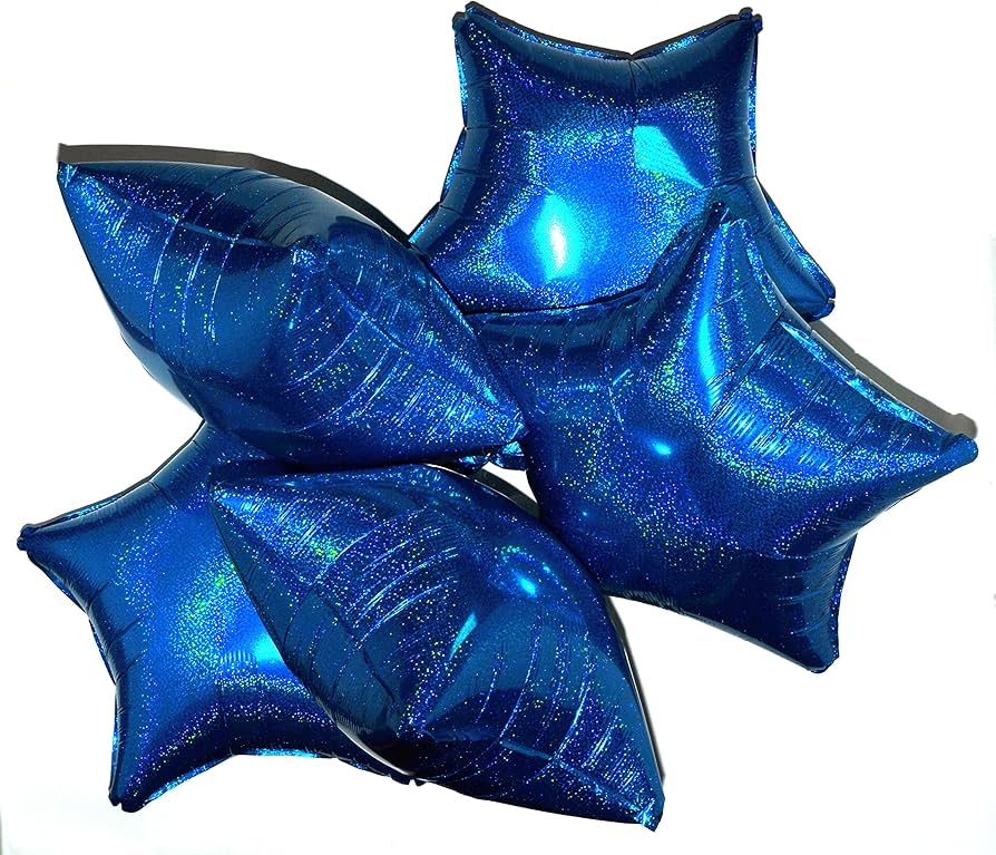 Lucky Foil: 18" Star Holographic Blue