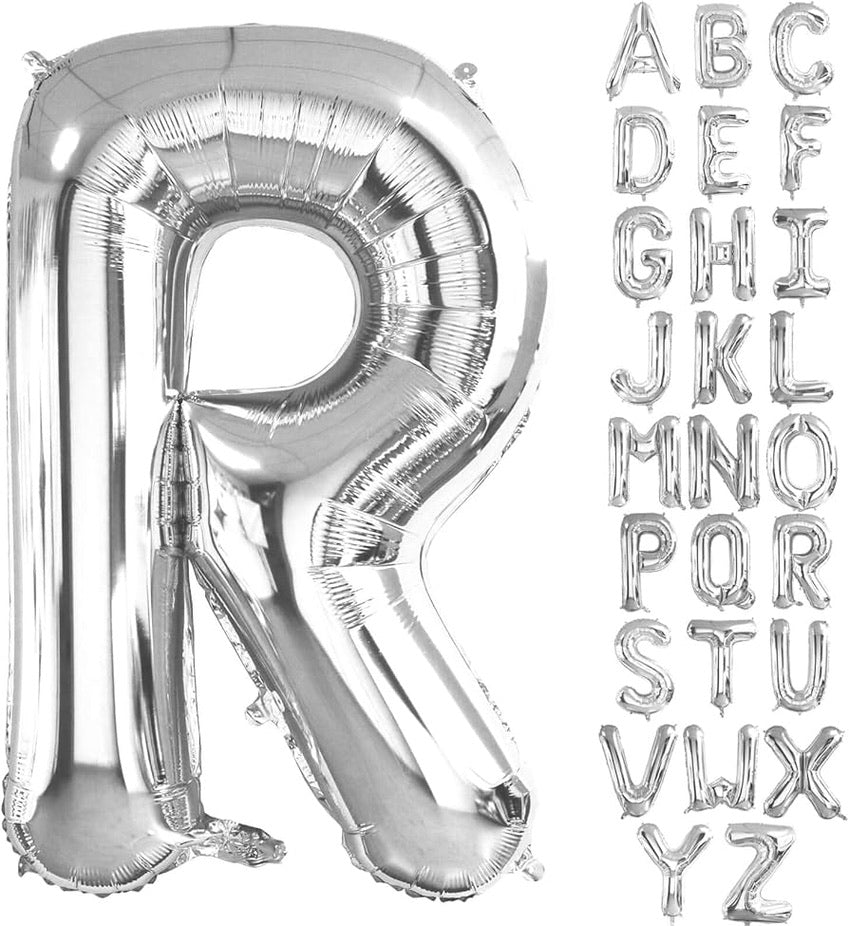 16" Silver Letter: R