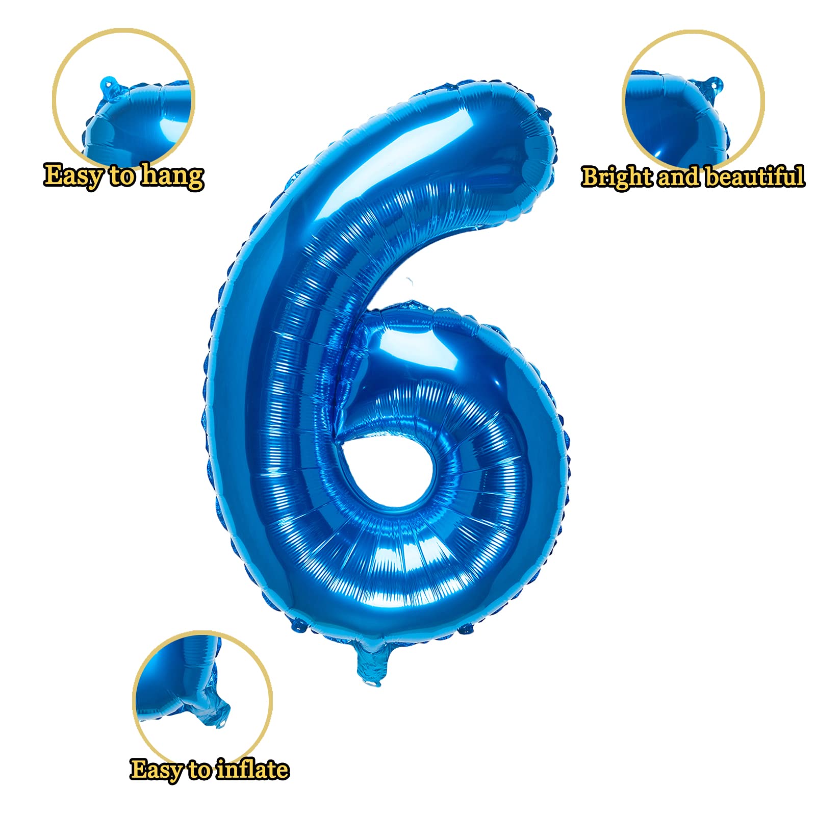 32" Dark Blue Number 6