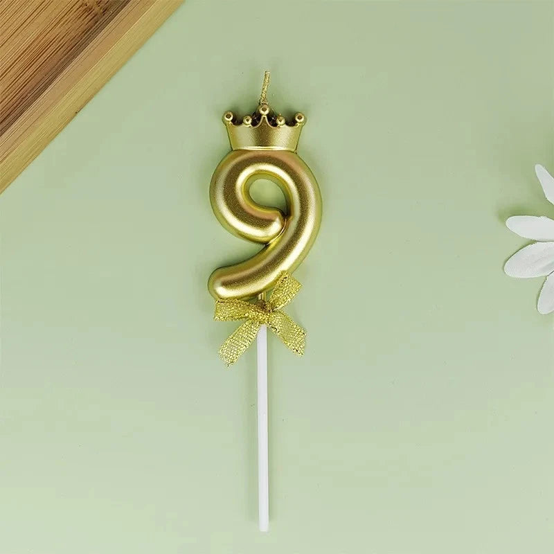 Golden Crown Birthday Candle: #9