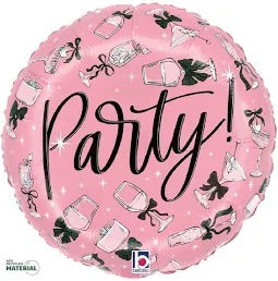 18" Black Bow Party Drinks