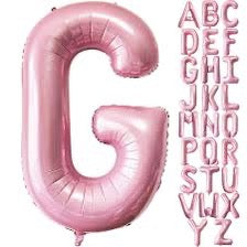 16” Baby Pink Letter: G