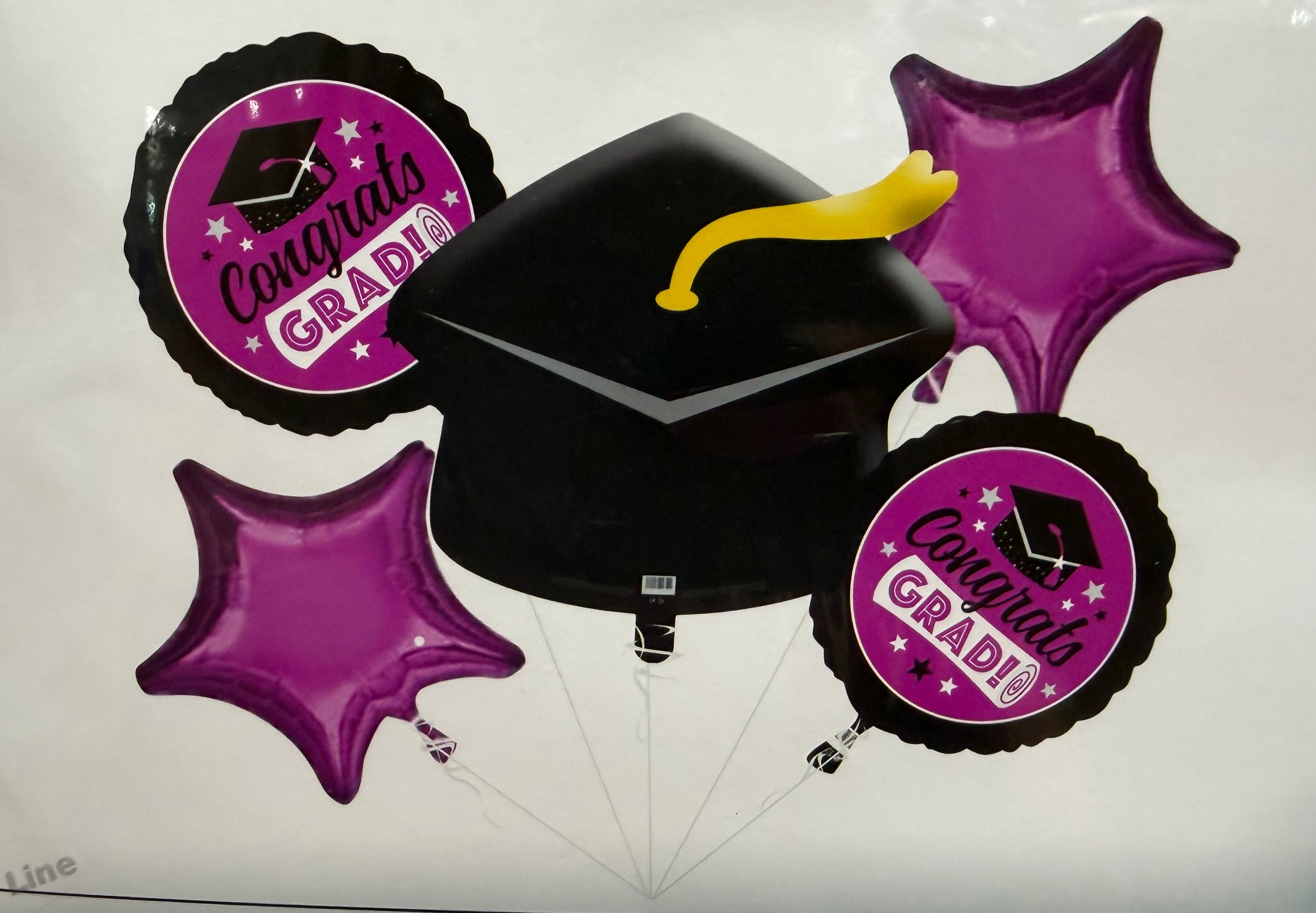 BQT Congrats Grad Fuchsia w/Black Cap