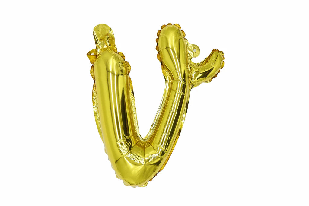 18" Gold Cursive Letter: V