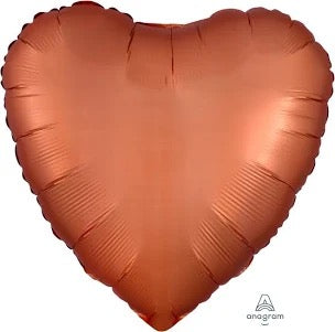 18" Satin Heart: Caramel