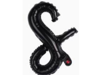 18" Black Cursive Letter: S
